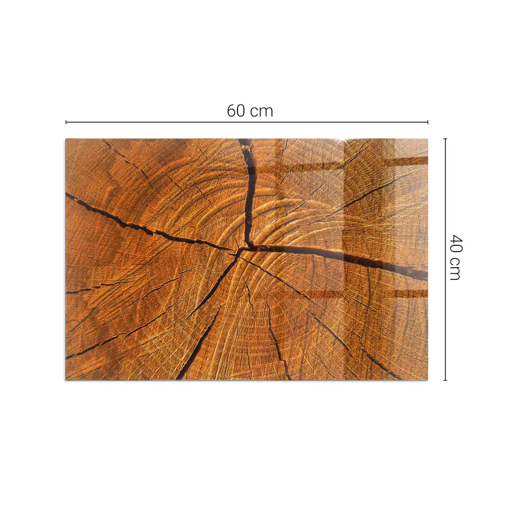 Plaque de sol rectangulaire en verre pour cheminée d'angle aspect bois en coupe transversale