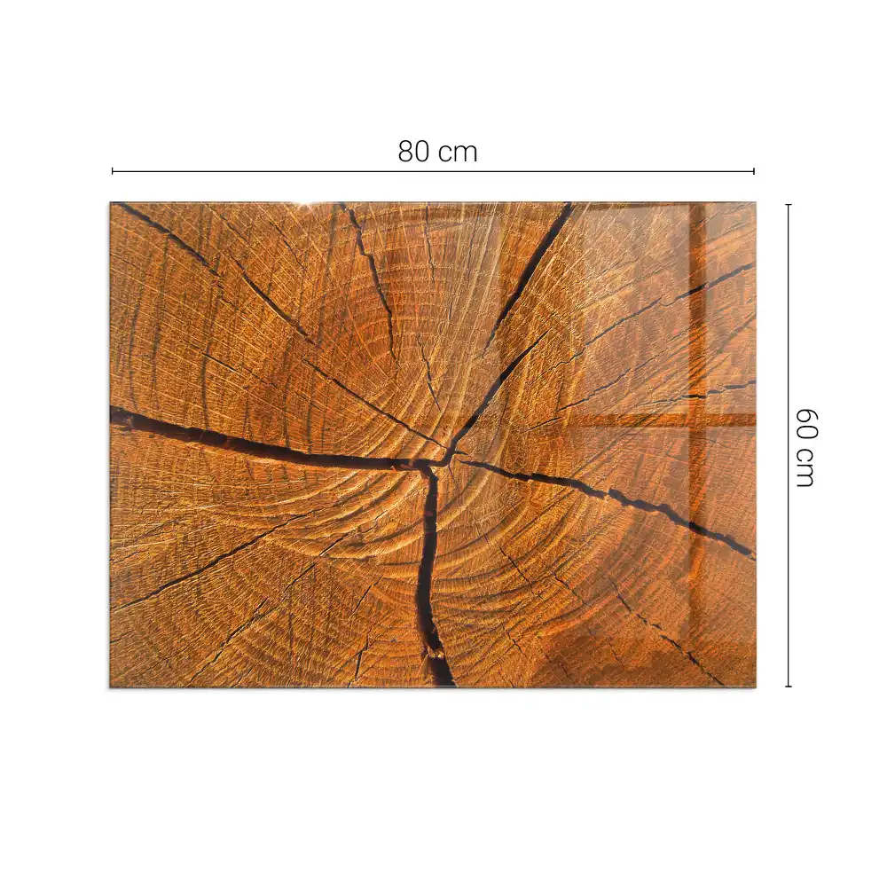 Plaque de sol rectangulaire en verre pour cheminée d'angle aspect bois en coupe transversale