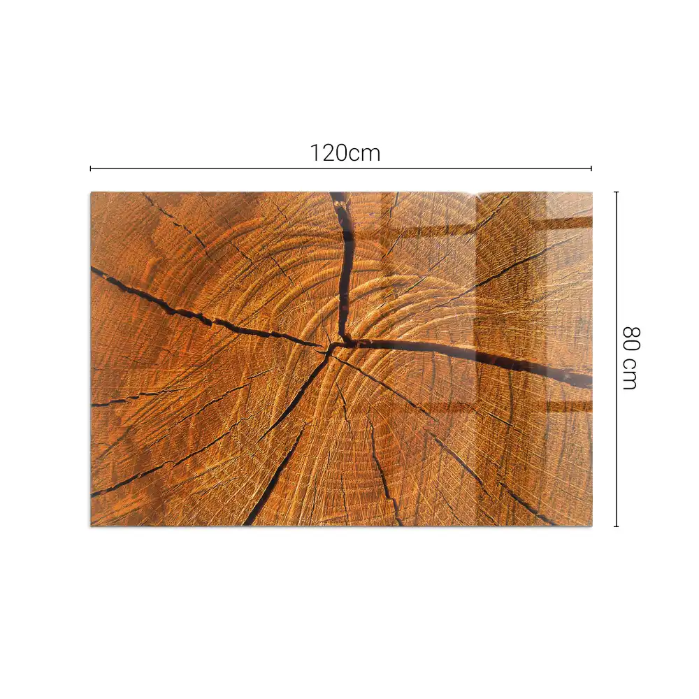 Plaque de sol rectangulaire en verre pour cheminée d'angle aspect bois en coupe transversale