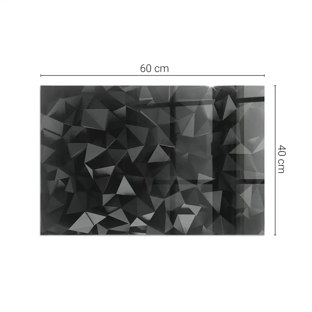 Plaque de sol rectangulaire en verre trempé pour cheminée à motif géométrique tridimensionnel