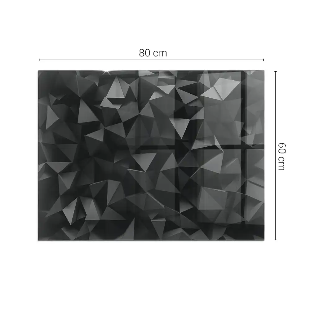 Plaque de sol rectangulaire en verre trempé pour cheminée à motif géométrique tridimensionnel