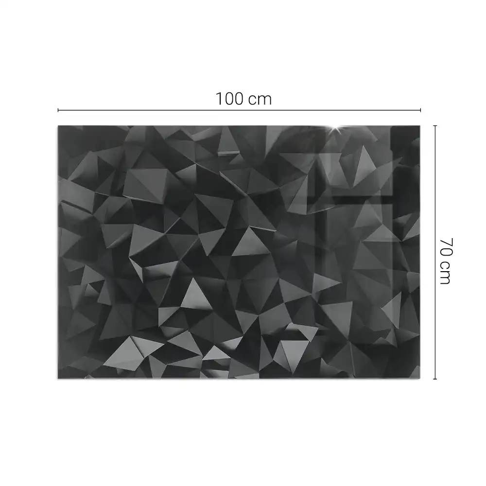 Plaque de sol rectangulaire en verre trempé pour cheminée à motif géométrique tridimensionnel