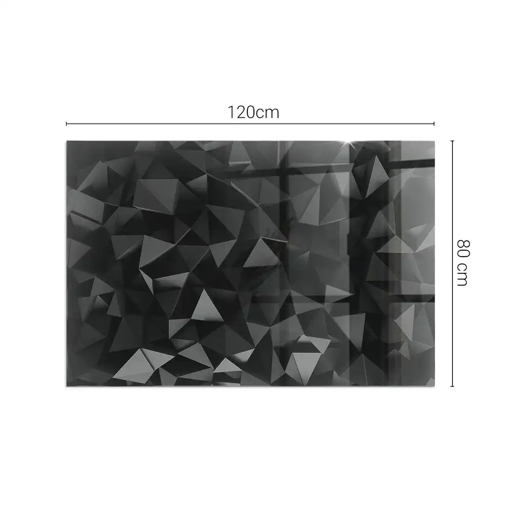 Plaque de sol rectangulaire en verre trempé pour cheminée à motif géométrique tridimensionnel