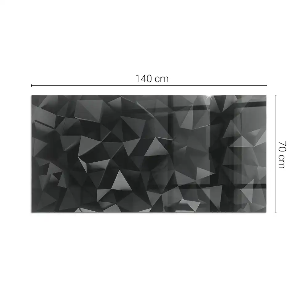 Plaque de sol rectangulaire en verre trempé pour cheminée à motif géométrique tridimensionnel