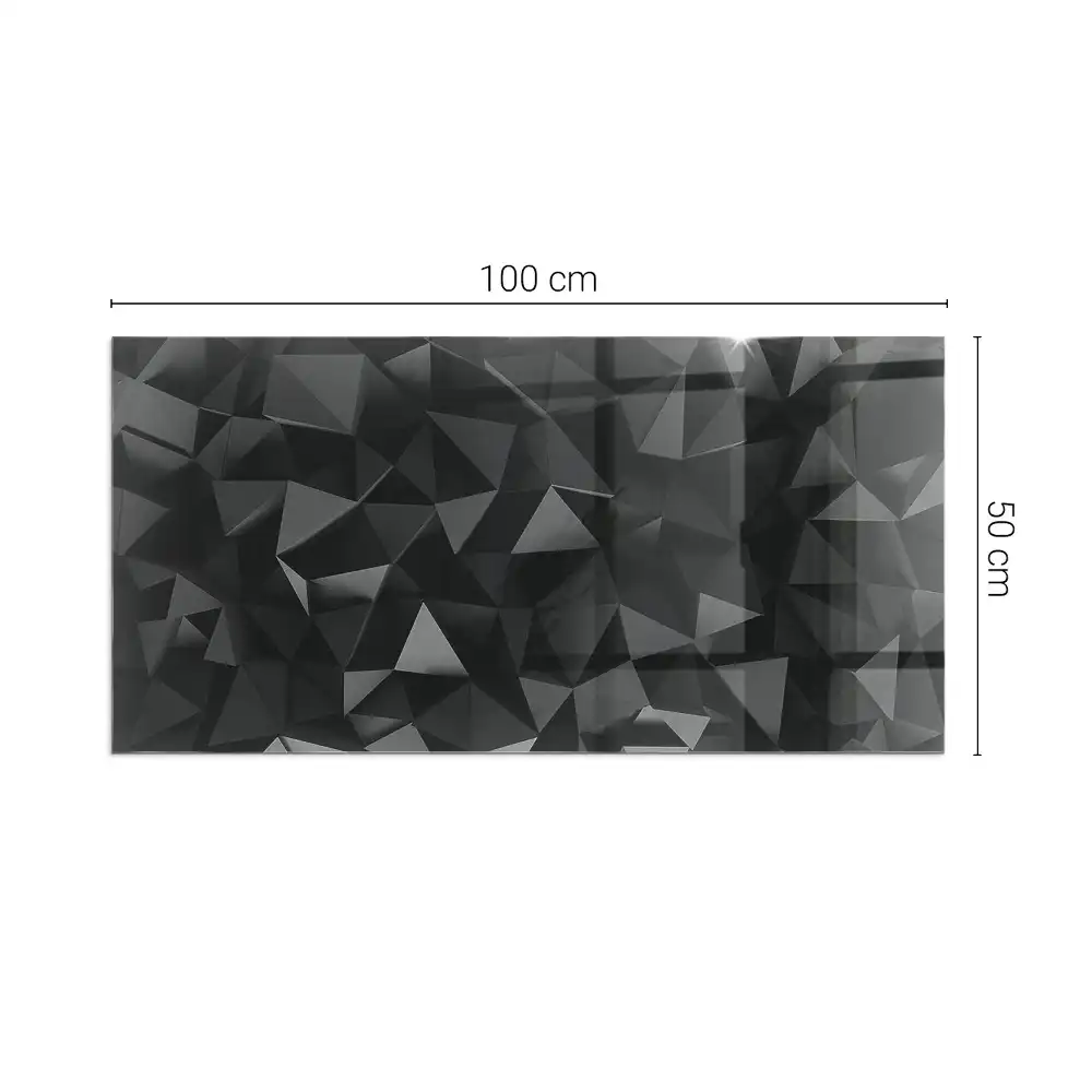 Plaque de sol rectangulaire en verre trempé pour cheminée à motif géométrique tridimensionnel