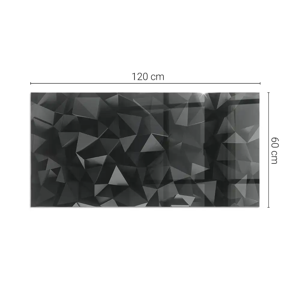 Plaque de sol rectangulaire en verre trempé pour cheminée à motif géométrique tridimensionnel