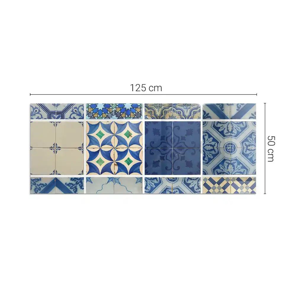 Plaque de sol rectangulaire pour poêle à bois avec motifs de carreaux de céramique