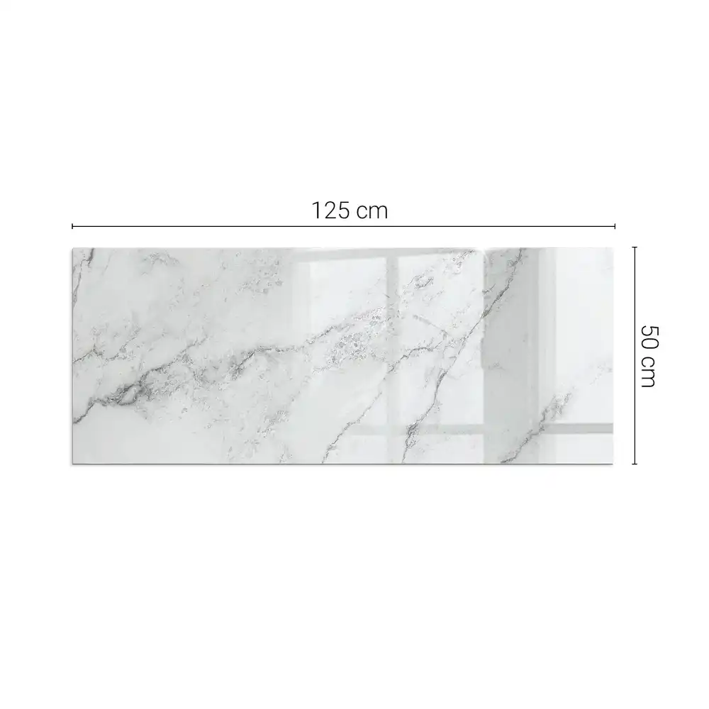 Plaque de sol rectangulaire en verre trempé pour cheminée motif marbré veiné