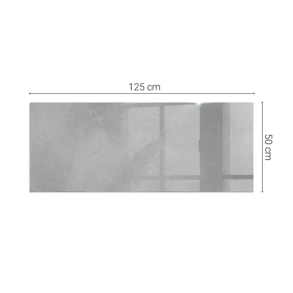Plaque de sol rectangulaire pour cheminée d'angle en verre avec effet texture béton