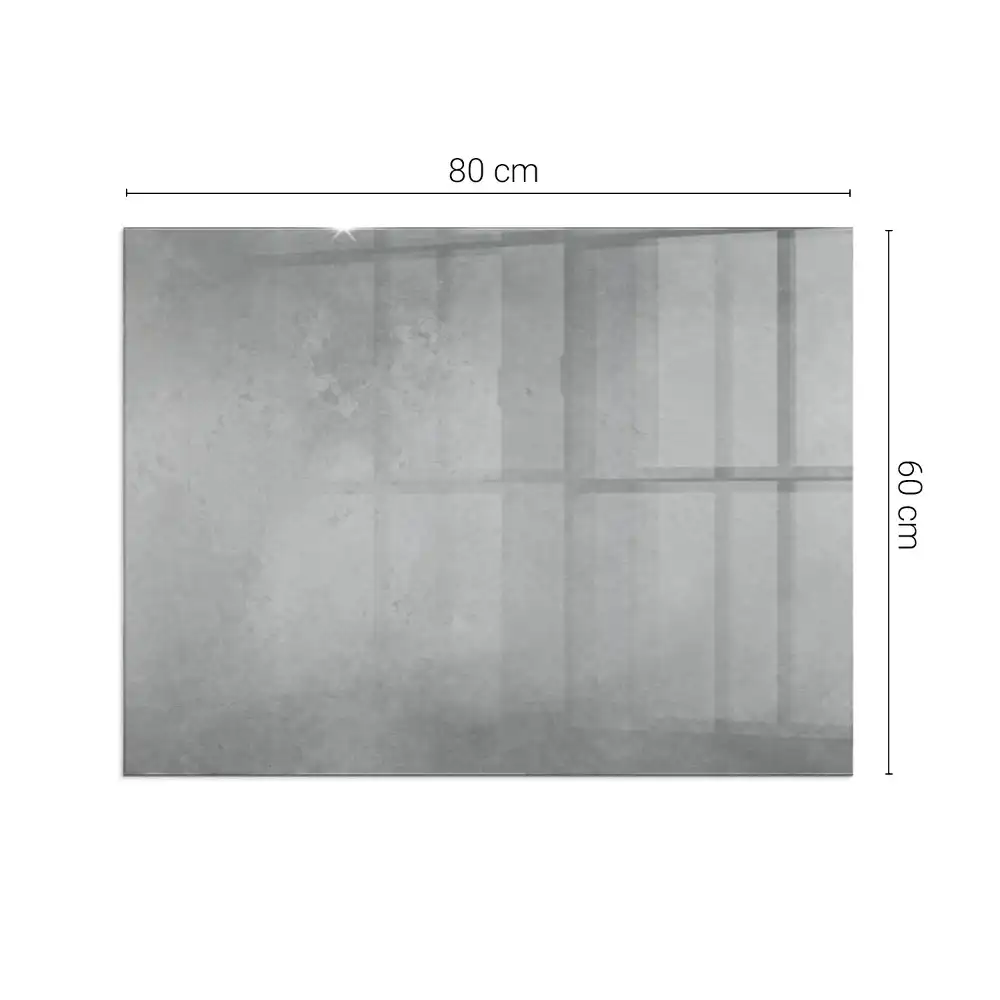 Plaque de sol rectangulaire pour cheminée d'angle en verre avec effet texture béton