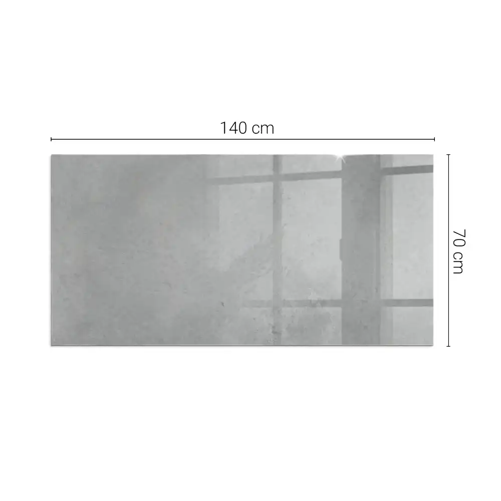 Plaque de sol rectangulaire pour cheminée d'angle en verre avec effet texture béton