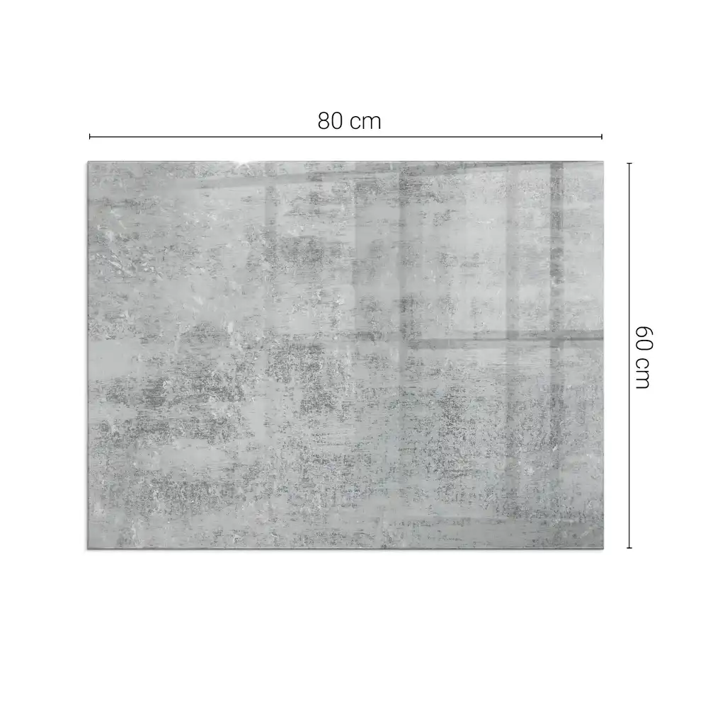 Plaque de sol rectangulaire en verre pour cheminée d'angle avec motif abstrait