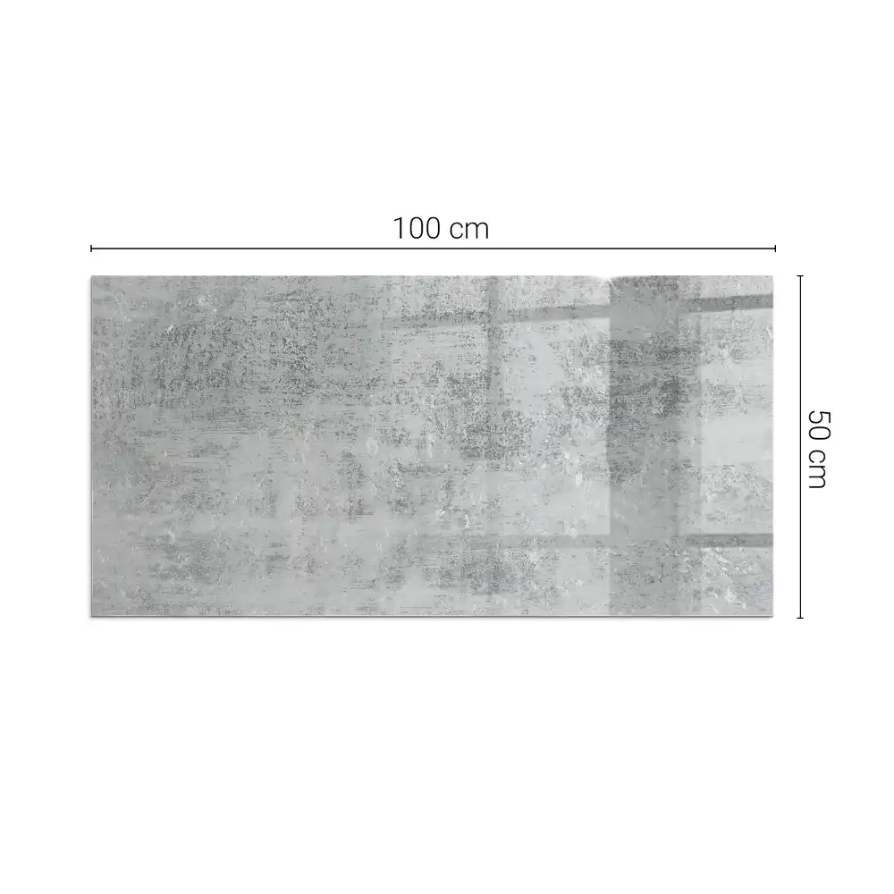 Plaque de sol rectangulaire en verre pour cheminée d'angle avec motif abstrait