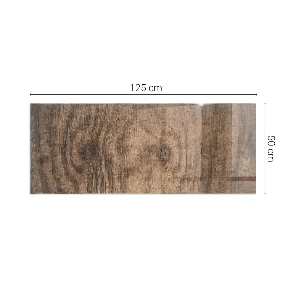 Plaque de sol rectangulaire pour poêle à bois motif bois naturel