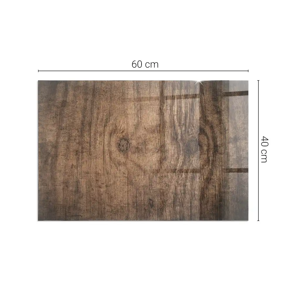 Plaque de sol rectangulaire pour poêle à bois motif bois naturel
