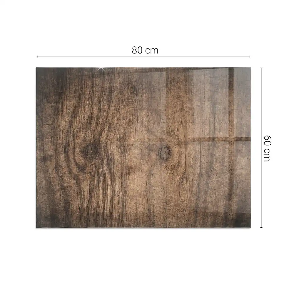 Plaque de sol rectangulaire pour poêle à bois motif bois naturel