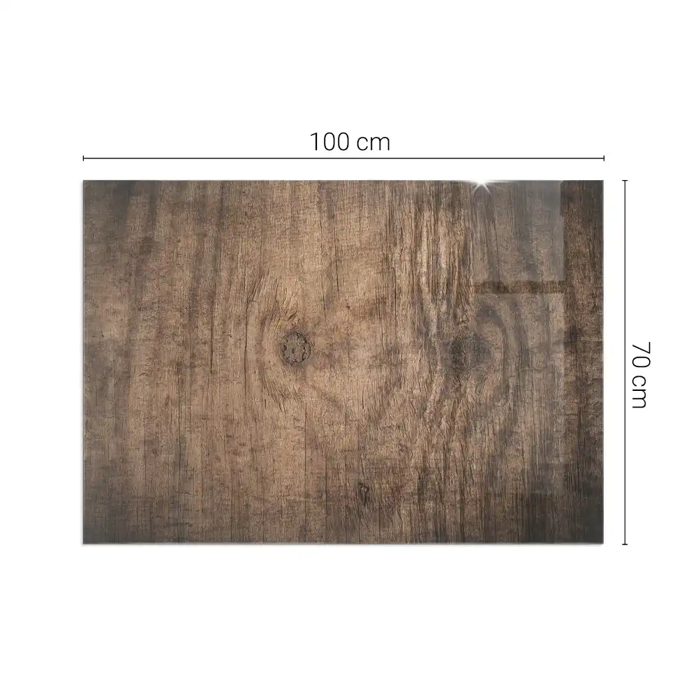 Plaque de sol rectangulaire pour poêle à bois motif bois naturel