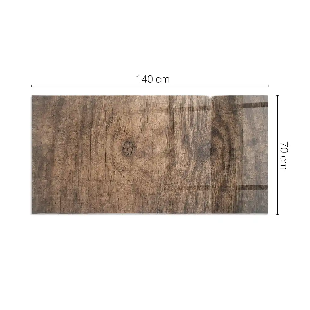 Plaque de sol rectangulaire pour poêle à bois motif bois naturel