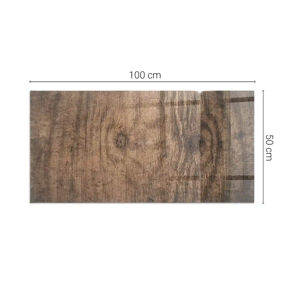 Plaque de sol rectangulaire pour poêle à bois motif bois naturel