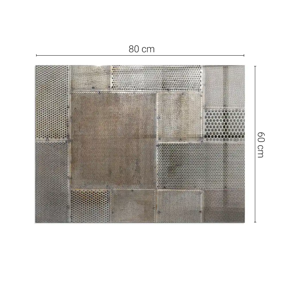Plaque de sol rectangulaire en verre trempé pour cheminée motif feuille perforée