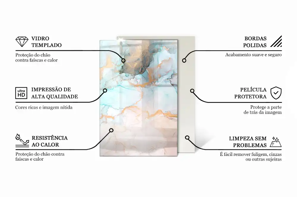 Plaque de sol rectangulaire en verre pour cheminée d'angle disponible en plusieurs teintes