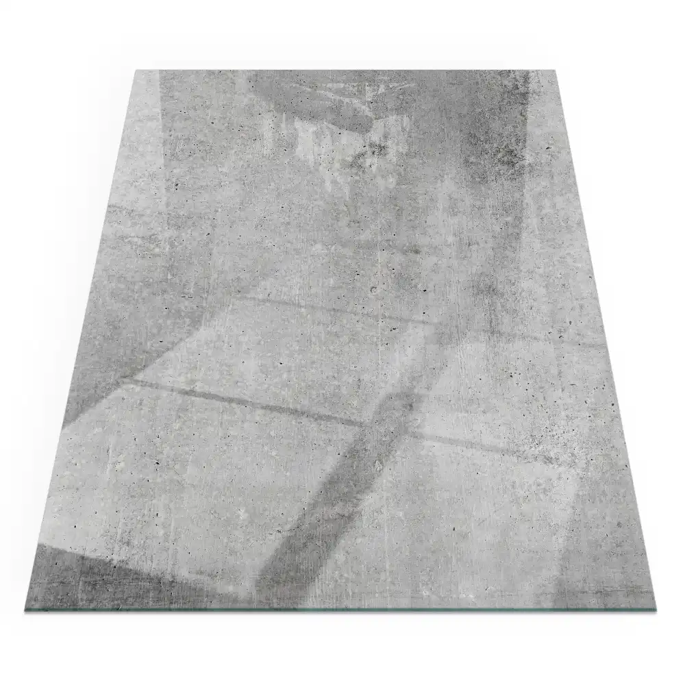 Plaque de sol rectangulaire pour poêle à bois aspect béton brut