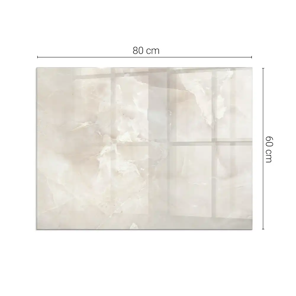 Plaque de sol rectangulaire en verre pour cheminée d'angle motif marbre naturel