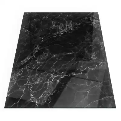 Plaque de sol rectangulaire pour cheminée en verre trempé motif marbre