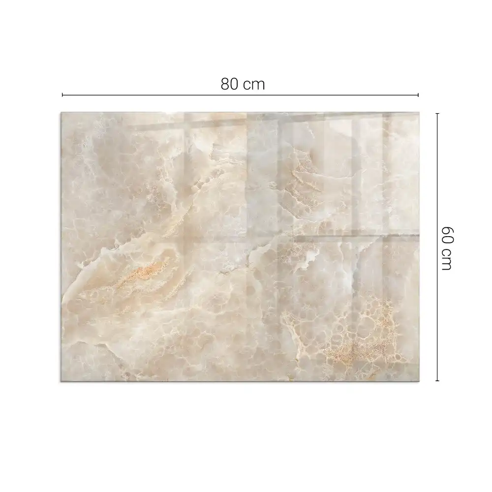 Plaque de sol rectangulaire en verre pour cheminée d'angle avec motif pierre naturelle