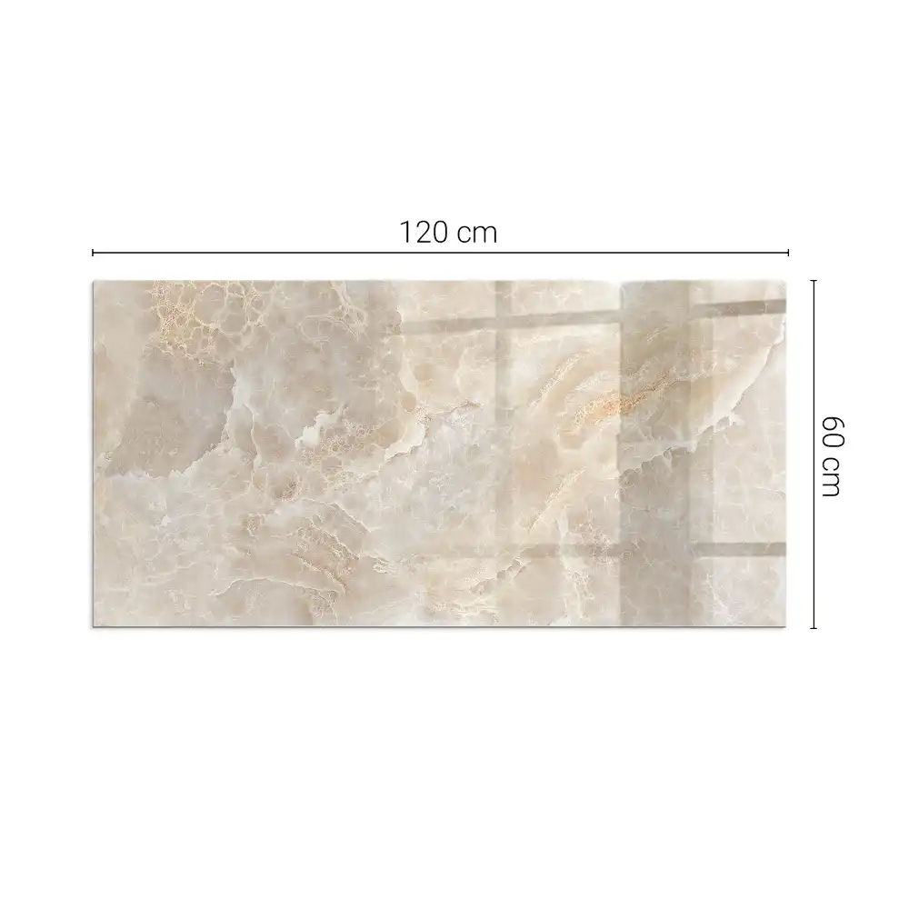 Plaque de sol rectangulaire en verre pour cheminée d'angle avec motif pierre naturelle