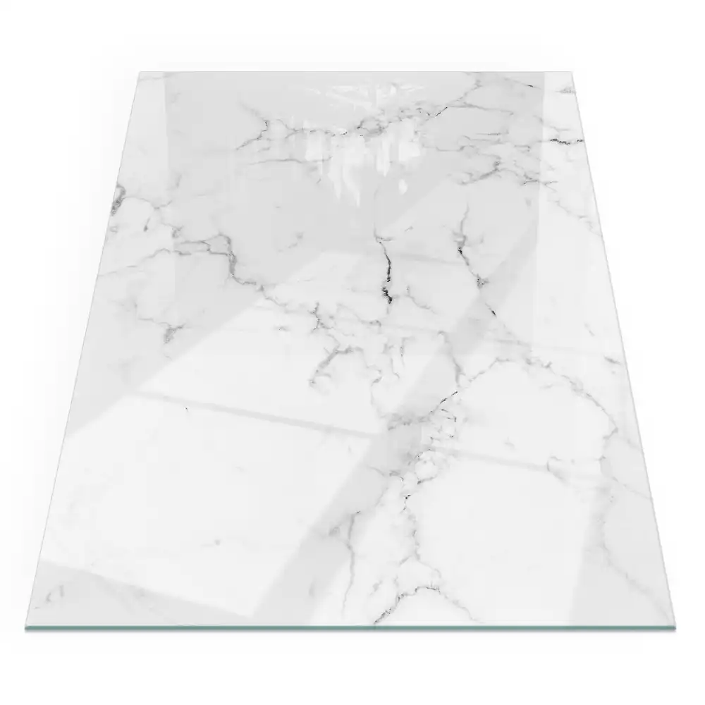 Plaque de sol rectangulaire pour poêle à bois motif marbré veiné