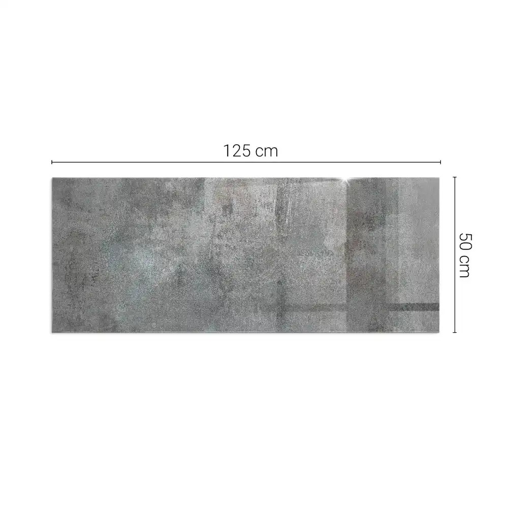 Plaque de sol rectangulaire en verre pour cheminée d'angle aspect brut