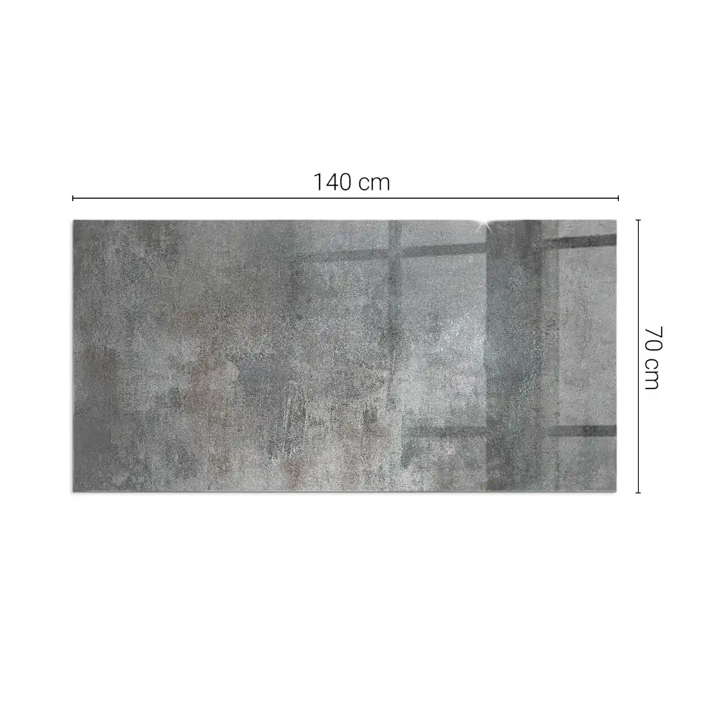 Plaque de sol rectangulaire en verre pour cheminée d'angle aspect brut