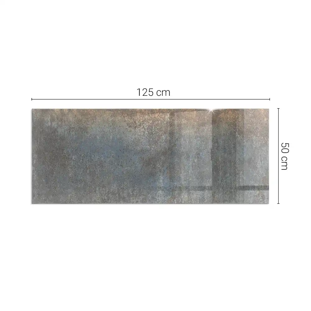 Plaque de sol rectangulaire en verre trempé pour cheminée motif texturé abstrait