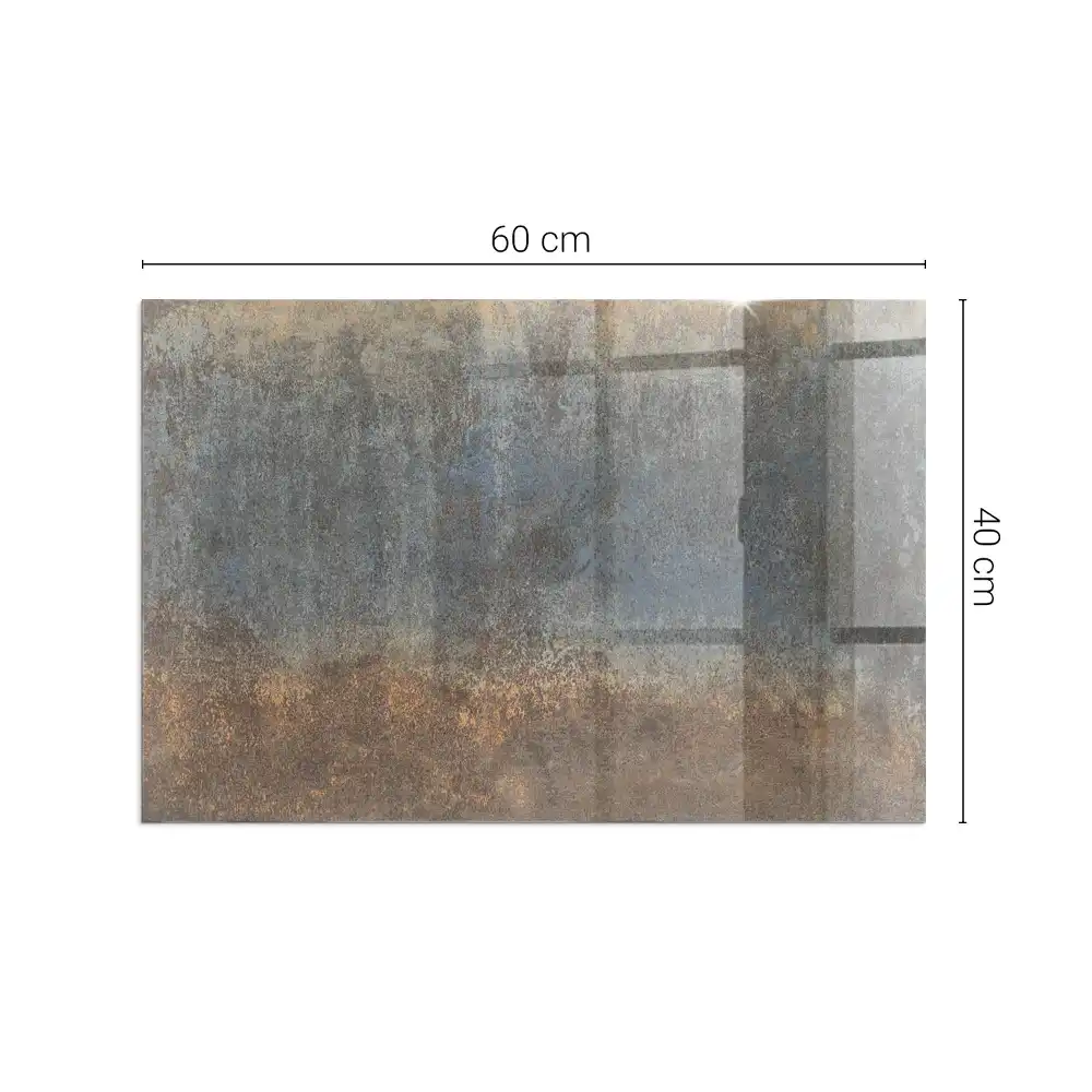 Plaque de sol rectangulaire en verre trempé pour cheminée motif texturé abstrait