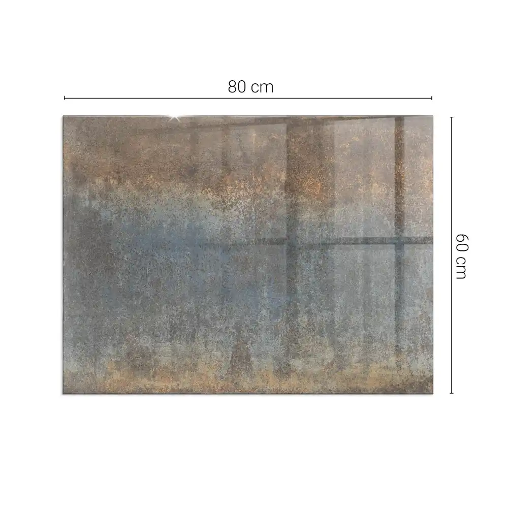 Plaque de sol rectangulaire en verre trempé pour cheminée motif texturé abstrait