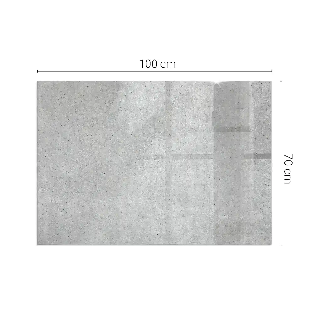 Plaque de sol rectangulaire pour cheminée d'angle en verre avec motif béton brut