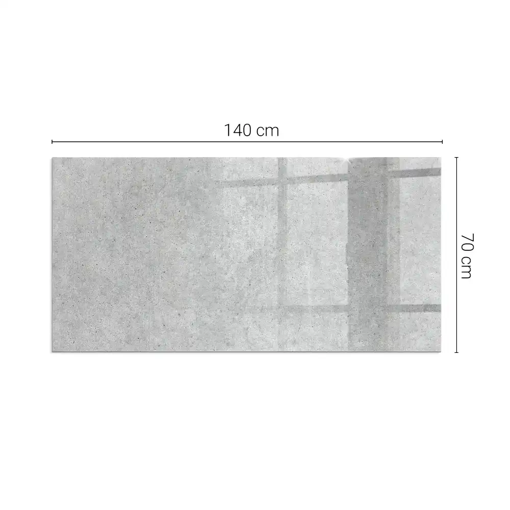 Plaque de sol rectangulaire pour cheminée d'angle en verre avec motif béton brut