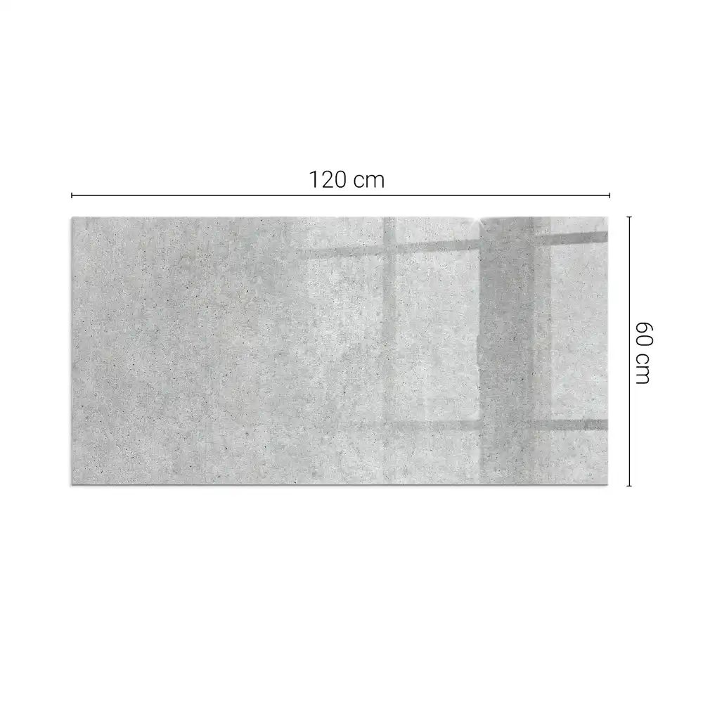 Plaque de sol rectangulaire pour cheminée d'angle en verre avec motif béton brut