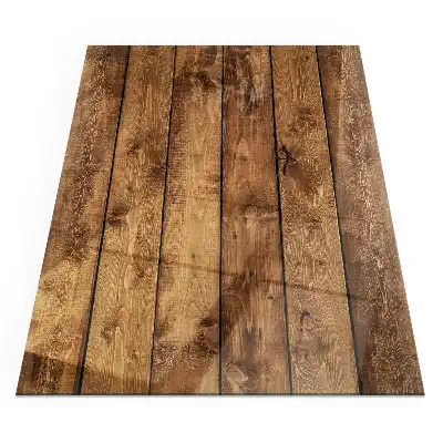 Plaque de sol rectangulaire en verre trempé pour cheminée motif grain de bois