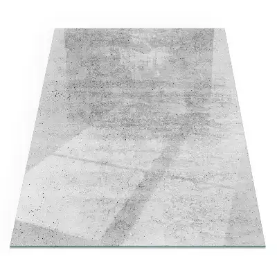 Plaque de sol rectangulaire en verre trempé pour cheminée texture béton brut