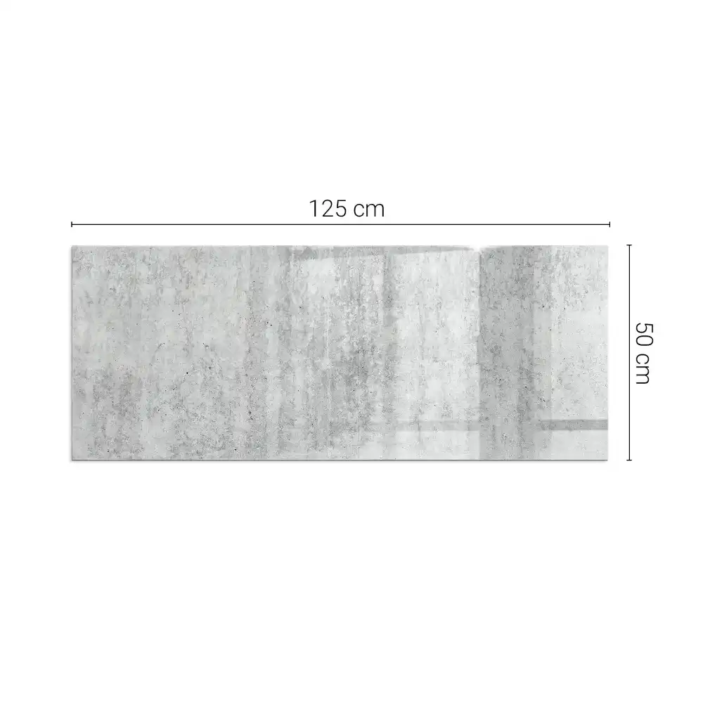Plaque de sol rectangulaire en verre trempé pour cheminée texture béton brut