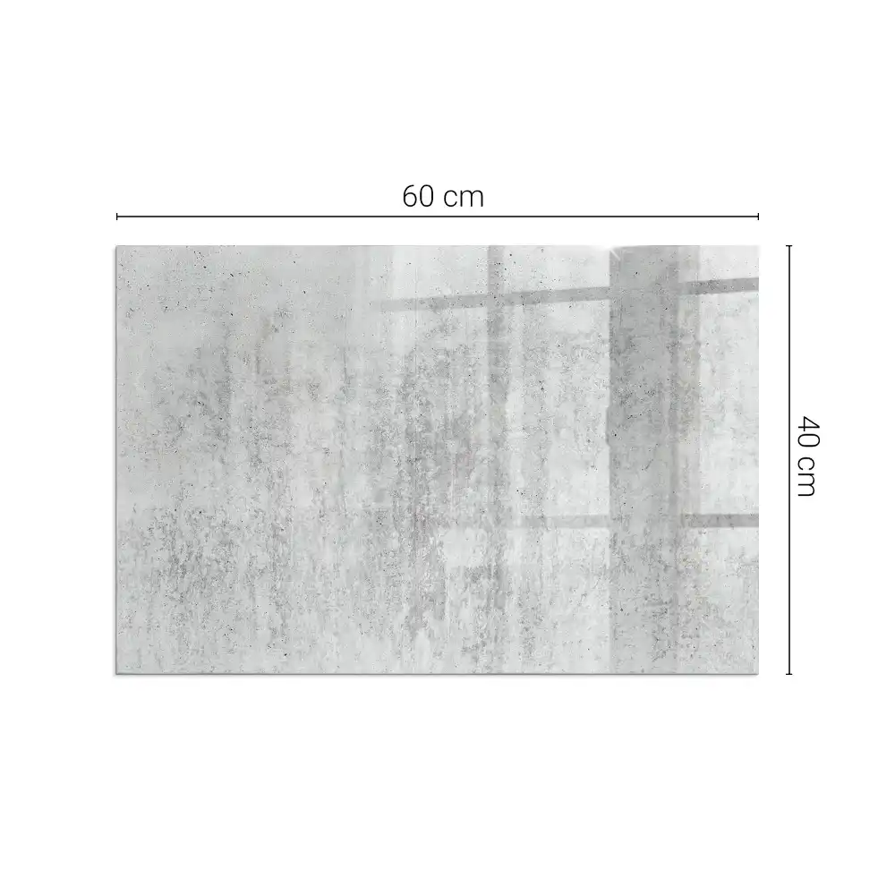 Plaque de sol rectangulaire en verre trempé pour cheminée texture béton brut