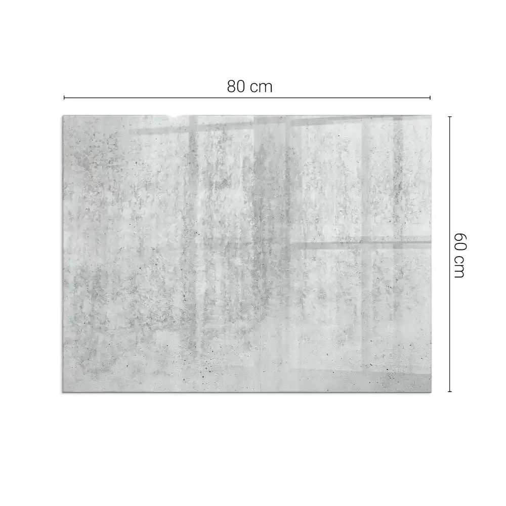 Plaque de sol rectangulaire en verre trempé pour cheminée texture béton brut