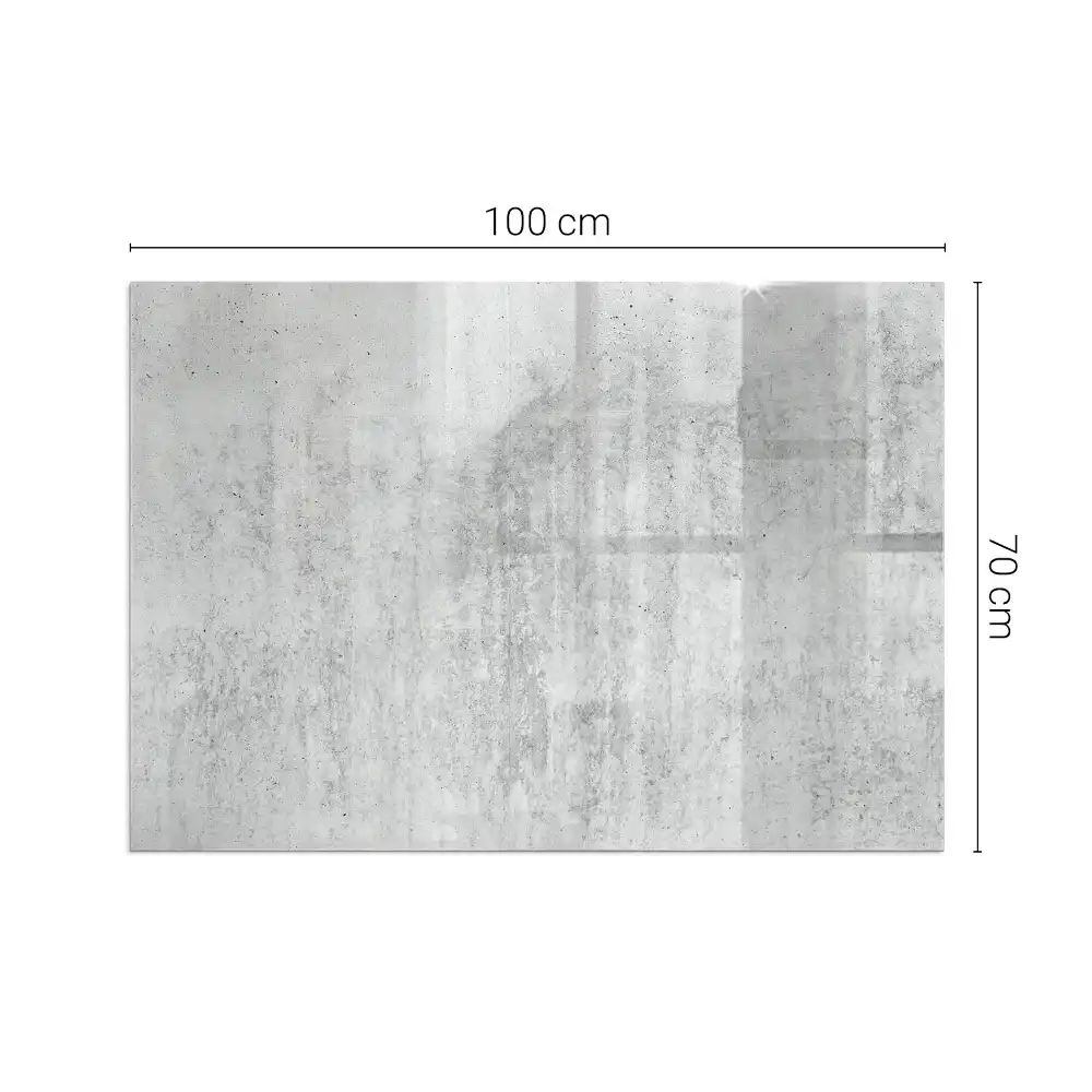 Plaque de sol rectangulaire en verre trempé pour cheminée texture béton brut