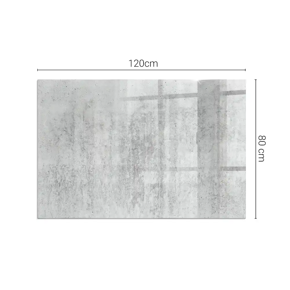 Plaque de sol rectangulaire en verre trempé pour cheminée texture béton brut