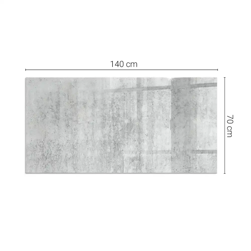 Plaque de sol rectangulaire en verre trempé pour cheminée texture béton brut
