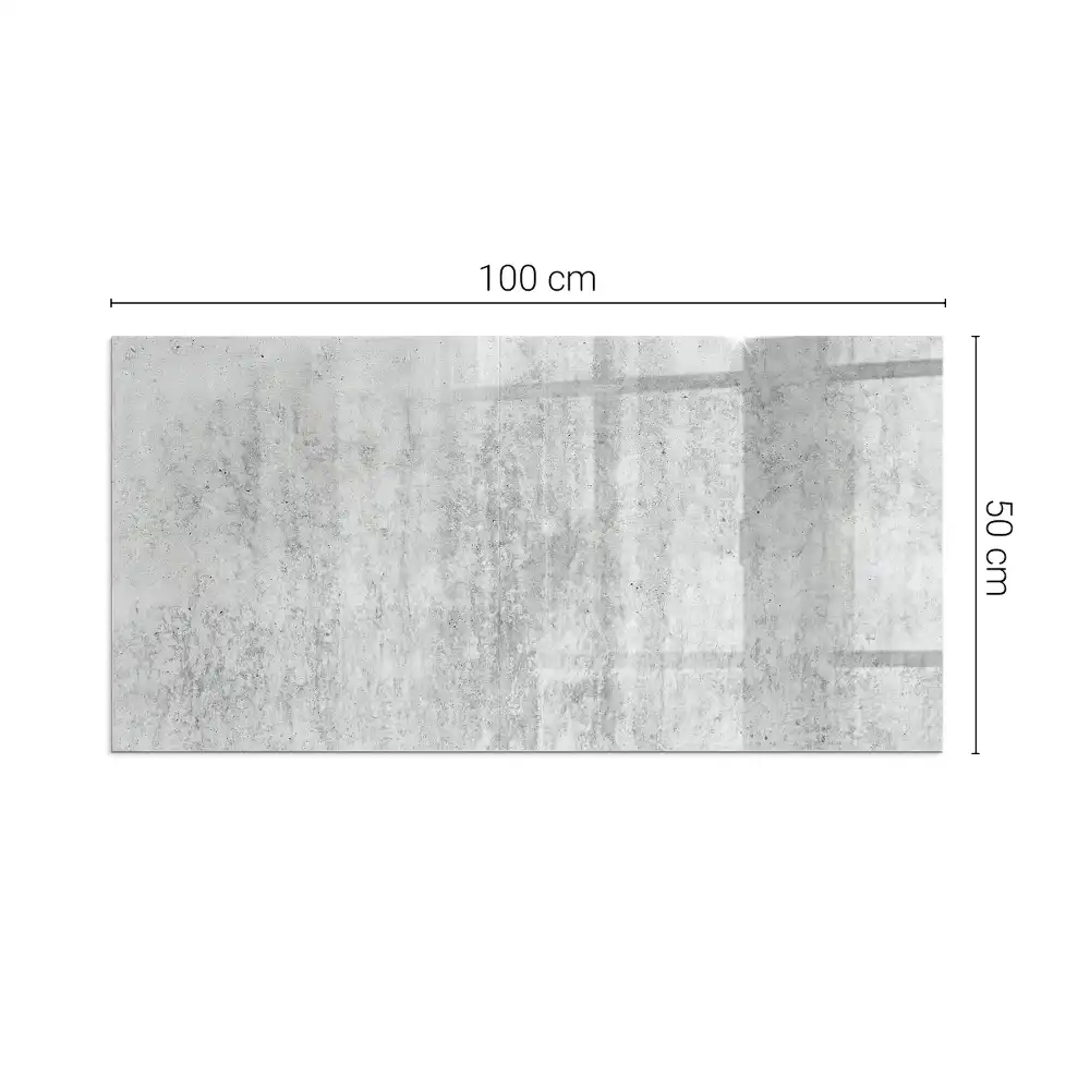Plaque de sol rectangulaire en verre trempé pour cheminée texture béton brut
