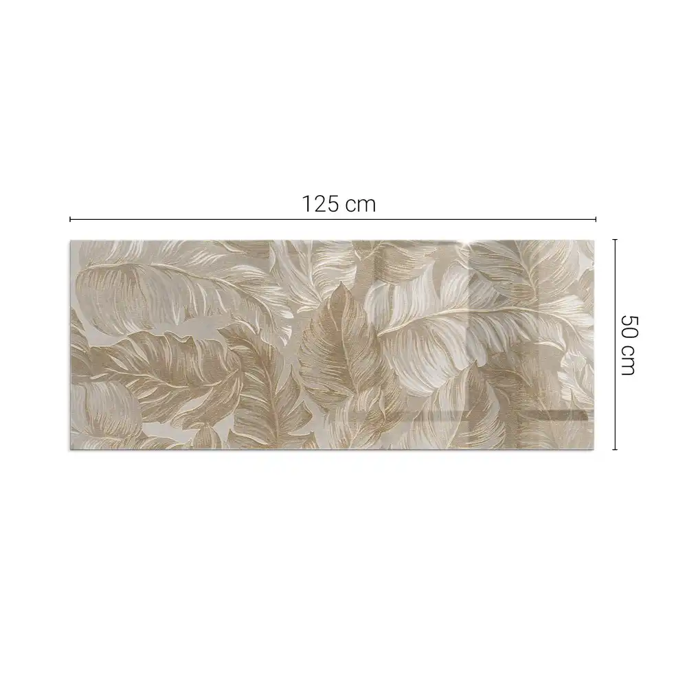 Plaque de sol rectangulaire en verre trempé pour cheminée à motifs feuilles