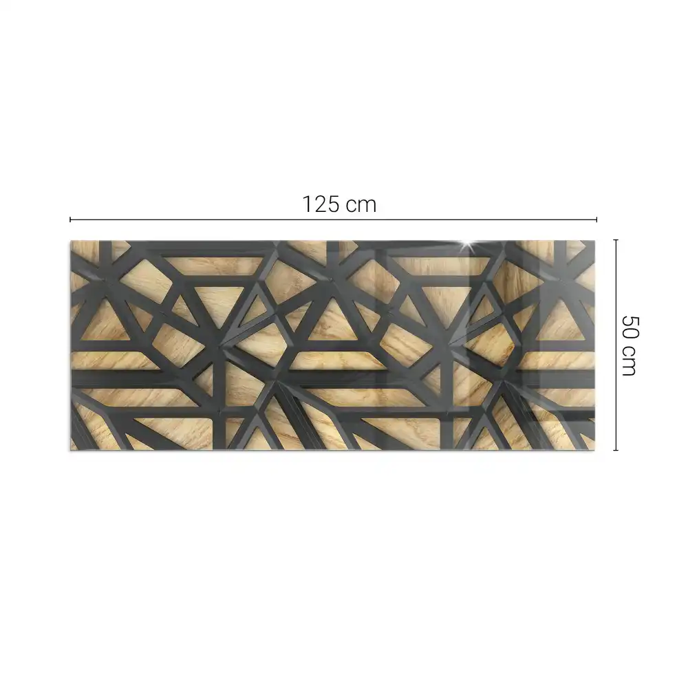 Plaque de sol rectangulaire pour poêle à bois avec motif géométrique bois